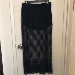 Long Lace Black Skirt